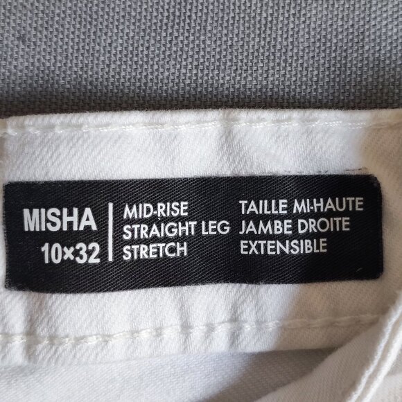 Buffalo Misha jean shorts women's 10X32 white mid-rise straight leg stretch - Picture 7 of 13